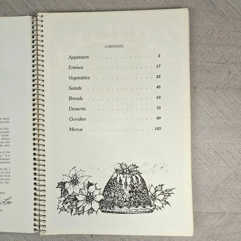Miriam B. Loo Holiday Cookbook Spiral Bound 1979 Recipes Christmas Baking